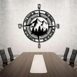 personalized compass coordinates sign the road to our home sign nautical compass custom metal sign mountain sign 2