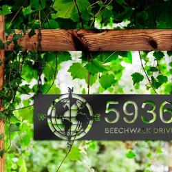 personalized compass globe world map address sign house number plaque custom metal sign 1