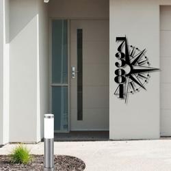 personalized compass rose vertical address sign house number plaque custom metal sign 3