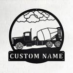 personalized concrete truck metal name sign home decor gift for truck drivers 0
