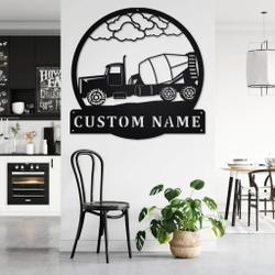 personalized concrete truck metal name sign home decor gift for truck drivers 2