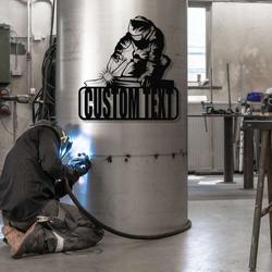 personalized construction welder custom metal sign 1