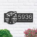 personalized construction worker us flag address sign house number plaque custom metal sign 0
