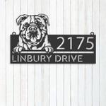 personalized continental bulldog cute puppy address sign house number plaque custom metal sign 0
