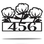 personalized cotton bolls address sign house number plaque custom metal sign 0