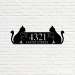 personalized couple cat address sign house number plaque custom metal sign 0