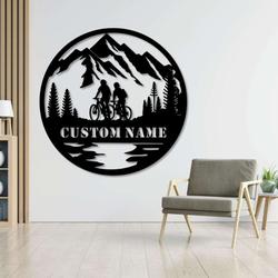 personalized couple cycling metal sign bicycle sign bicycle lover sign valentines day gift 1