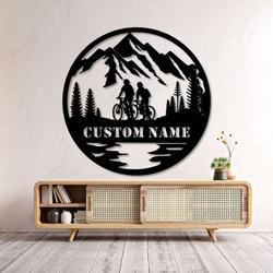 personalized couple cycling metal sign bicycle sign bicycle lover sign valentines day gift 2