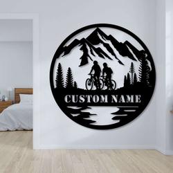 personalized couple cycling metal sign bicycle sign bicycle lover sign valentines day gift 3