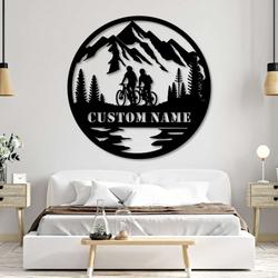 personalized couple cycling metal sign bicycle sign bicycle lover sign valentines day gift 4