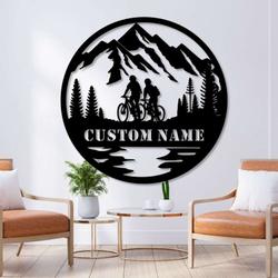 personalized couple cycling metal sign bicycle sign bicycle lover sign valentines day gift 5