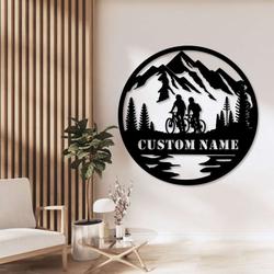 personalized couple cycling metal sign bicycle sign bicycle lover sign valentines day gift 7