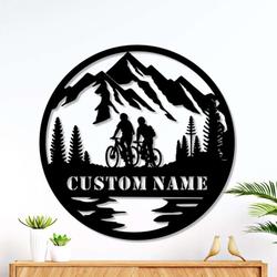 personalized couple cycling metal sign bicycle sign bicycle lover sign valentines day gift 8