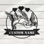 personalized couple hummingbird love decorative garden custom metal sign 0