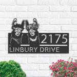 personalized couple llama address sign house number plaque custom metal sign 0