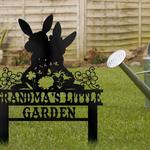 personalized couple rabbit bunny garden decorative custom metal sign 0