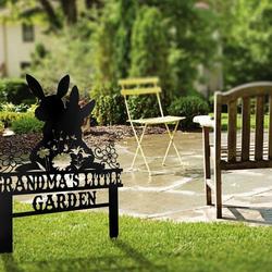 personalized couple rabbit bunny garden decorative custom metal sign 3