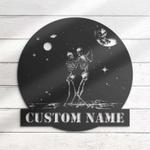 personalized couple skeleton dance on the moon metal sign halloween decoration for home 0