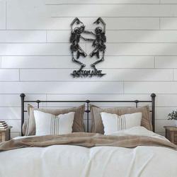 personalized couple skeleton dancer metal sign skull halloween decoration for home 1
