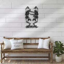 personalized couple skeleton dancer metal sign skull halloween decoration for home 3