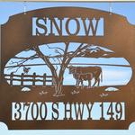 personalized cow chicken farm animals address sign house number plaque custom metal sign 0
