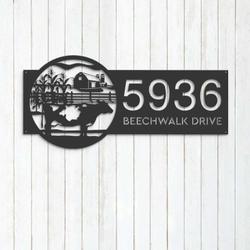 personalized cow farm house ranch address sign house number plaque custom metal sign 1