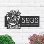 personalized cow farm house ranch welcome address sign house number plaque custom metal sign 0