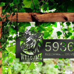 personalized cow farm house ranch welcome address sign house number plaque custom metal sign 2