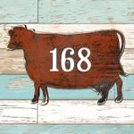 personalized cow house number sign metal address plaque farm house decor 0