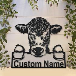 personalized cow metal sign art farm decor gift for farmer 1