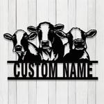 personalized cow metal signs housewarming gift for farmer rustic farm decor 0