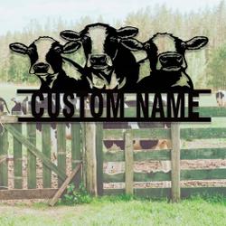 personalized cow metal signs housewarming gift for farmer rustic farm decor 3