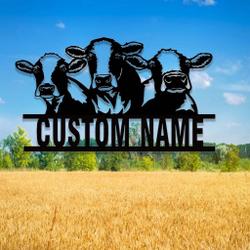 personalized cow metal signs housewarming gift for farmer rustic farm decor 4