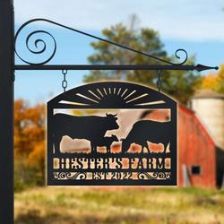personalized cow on a farm animal farmhouse decoration cut metal sign 2