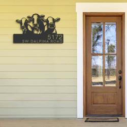 personalized cows farmhouse ranch animals address sign custom metal signs 1