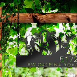 personalized cows farmhouse ranch animals address sign custom metal signs 2