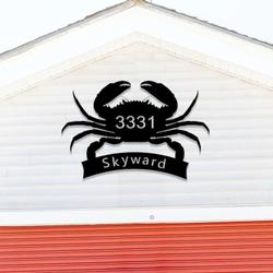 personalized crab beach house address sign house number plaque custom metal sign 2