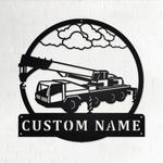 personalized crain truck metal name sign home decor gift for truck drivers 0