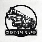 personalized crane truck metal name sign home decor gift for truck drivers 0