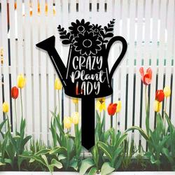 personalized crazy plant lady garden flower beds decorative custom metal sign 2