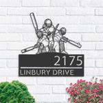 personalized cricket player sport team address sign house number plaque custom metal sign 0