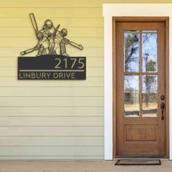 personalized cricket player sport team address sign house number plaque custom metal sign 2