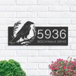 personalized crow raven address sign house number plaque custom metal sign 0