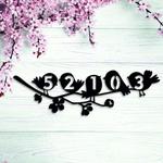 personalized cute bird on the tree flower address sign house number plaque custom metal sign 0