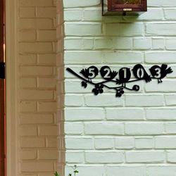 personalized cute bird on the tree flower address sign house number plaque custom metal sign 2