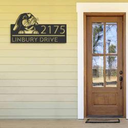 personalized cute bunny rabbit farm animal address sign bunny rabbit house number plaque custom metal sign 1