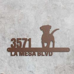 personalized cute dog address sign cute puppy house number plaque custom metal sign 2