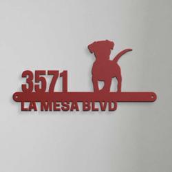 personalized cute dog address sign cute puppy house number plaque custom metal sign 3