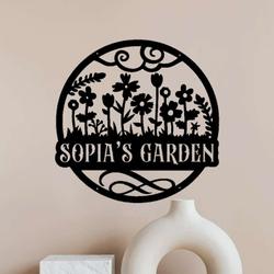 personalized cute floral decorative garden custom metal sign 1