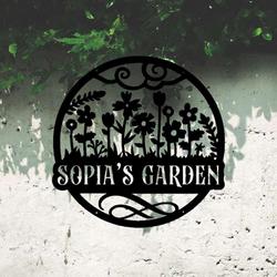 personalized cute floral decorative garden custom metal sign 2
